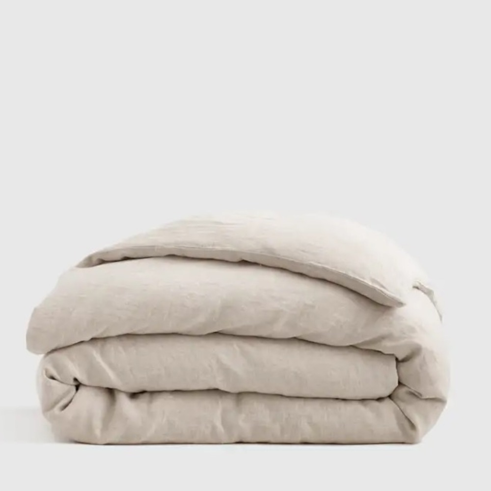 Quince European Linen Duvet Cover in Natural Chambray Queen/Full